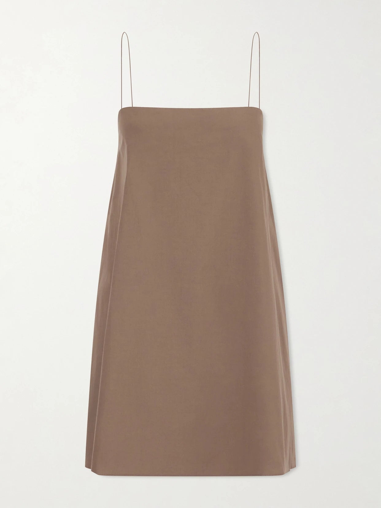 Image of Dresses. Product name - Organic Cotton-poplin Mini Dress in Brown colour by brand - Matteau