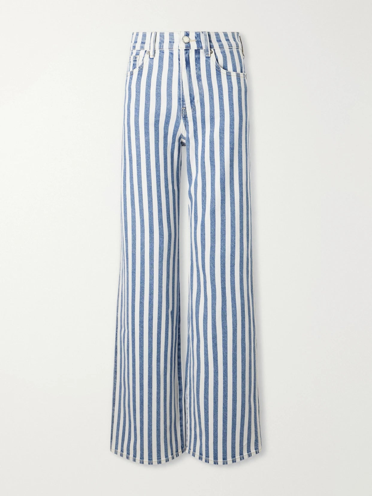 Taylor Striped High-rise Wide-leg Jeans