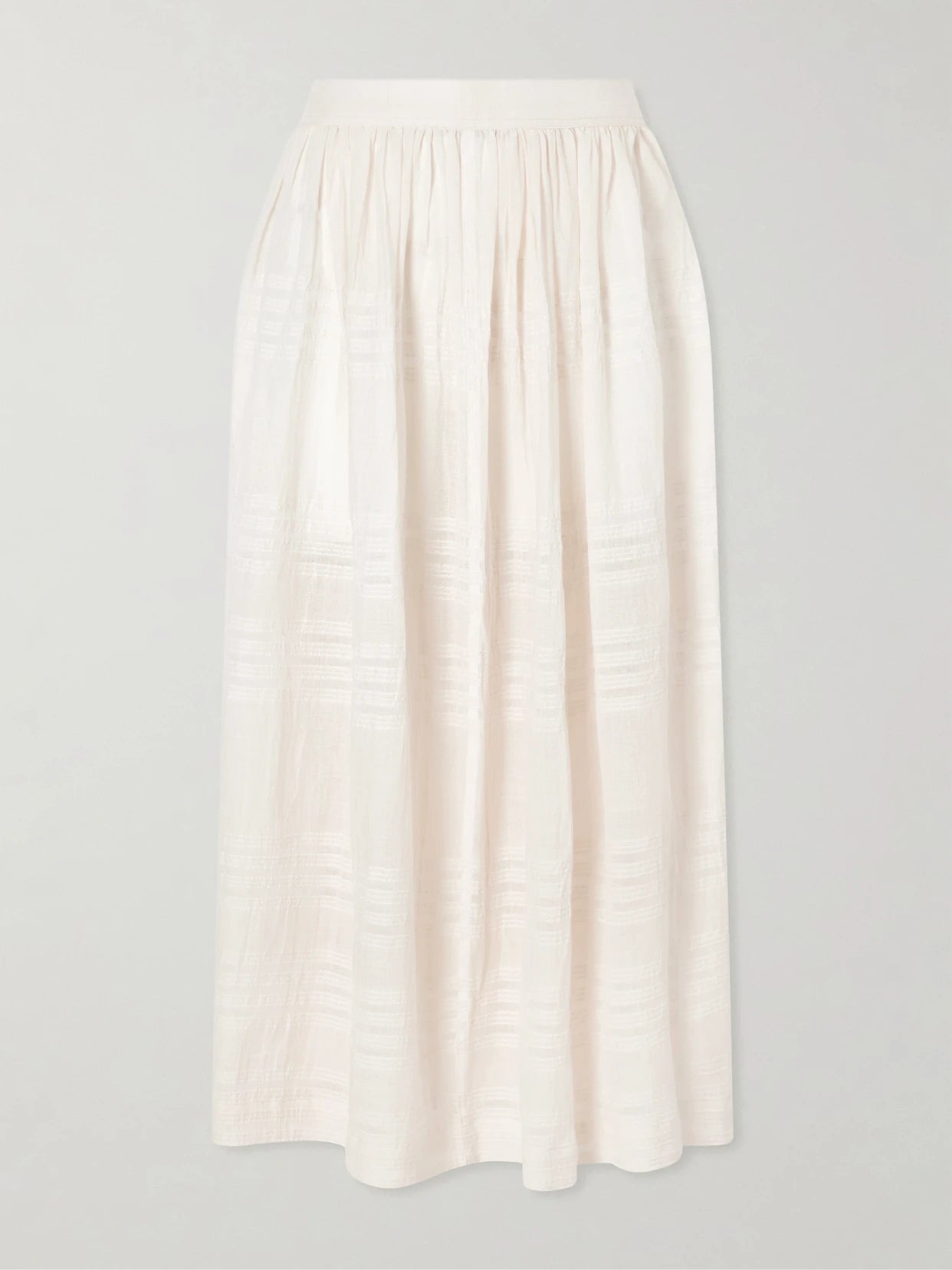 Freye Striped Cotton Midi Skirt