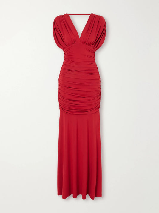 SIMKHAI Norvelle Gathered Jersey Gown