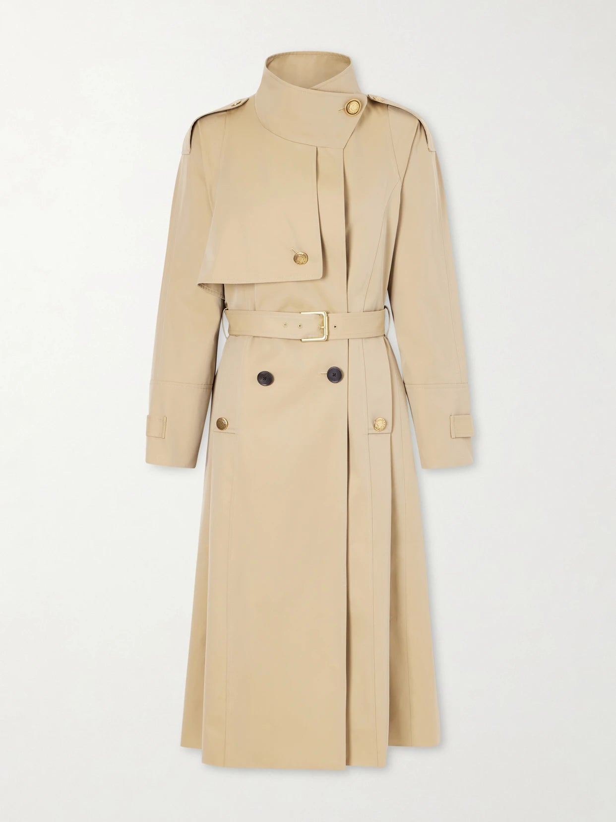 Eterne Double-breasted Belted Cotton-twill Trench Coat