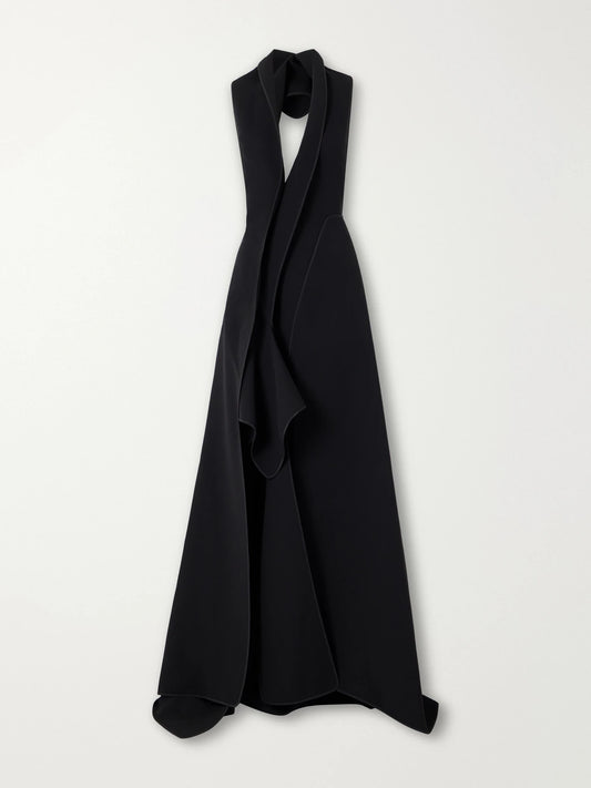 Maticevski Allude Draped Crepe Halterneck Gown