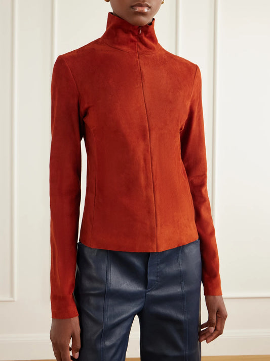STOULS Selene Suede Turtleneck Shirt