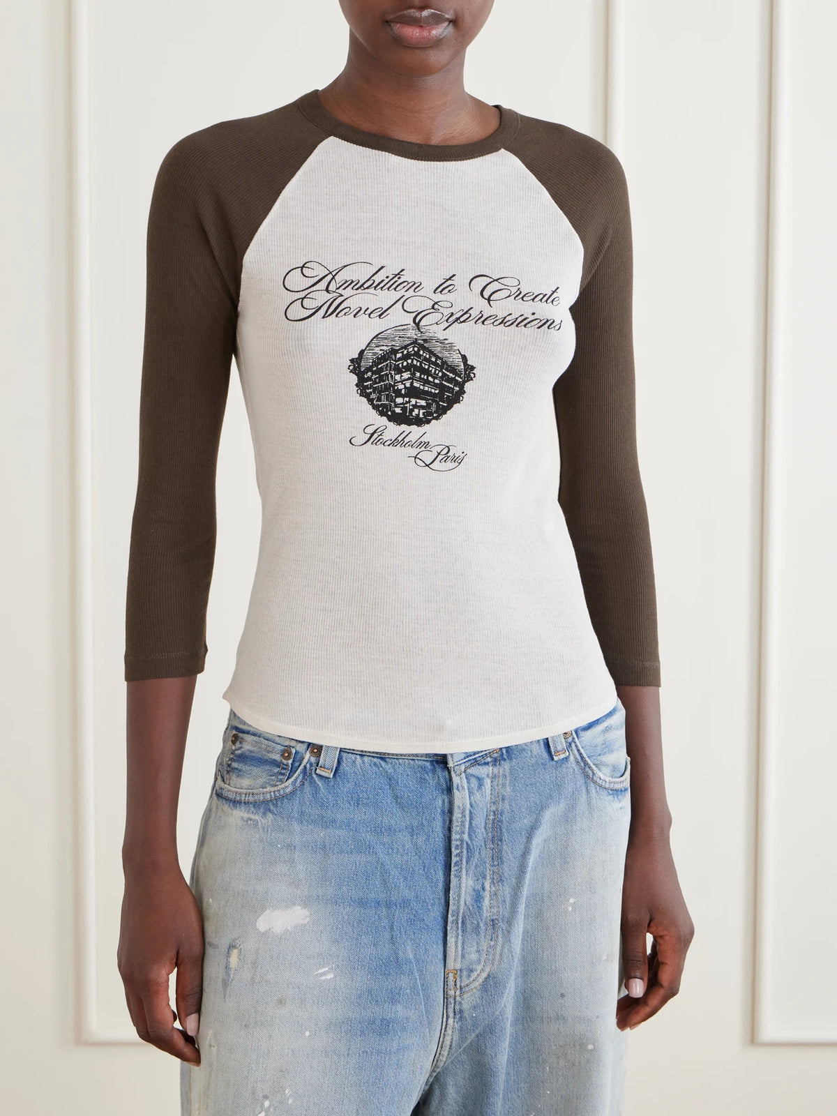 Acne Studios Printed Cotton-ribbed T-shirt