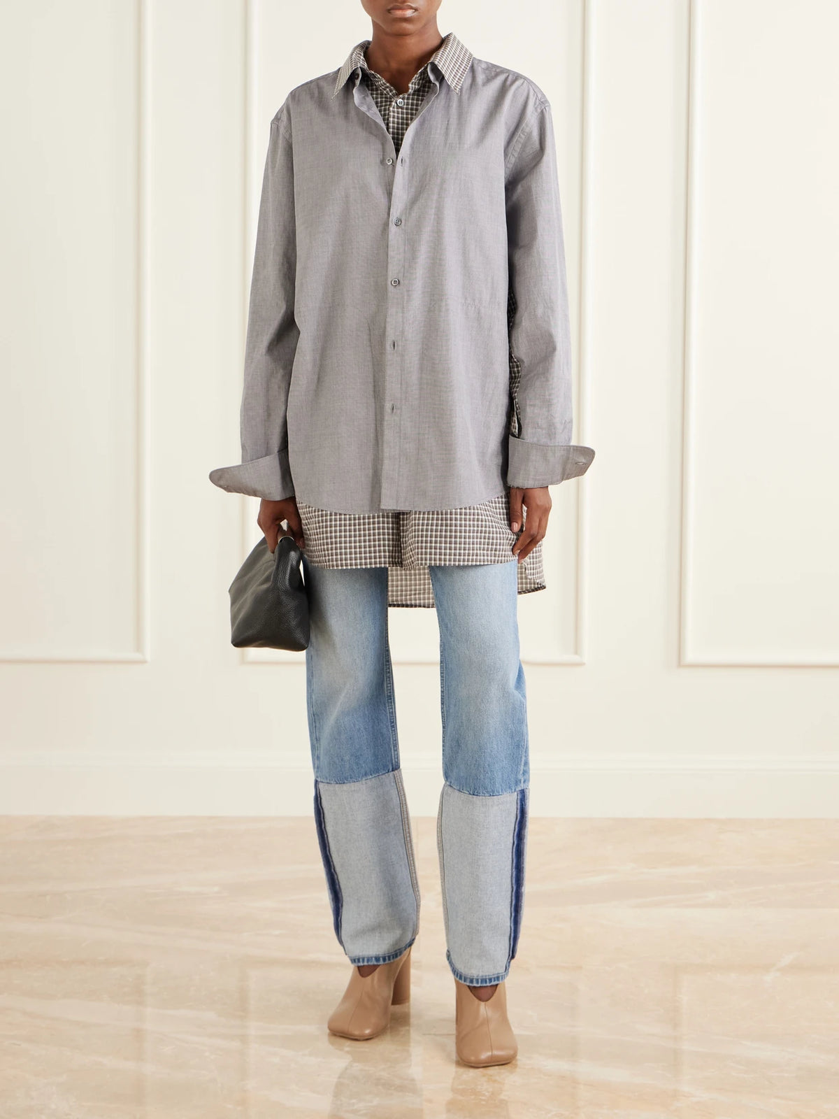 Image of Jeans. Product name - Straight-leg Jeans in Light denim colour by brand - MM6 Maison Margiela