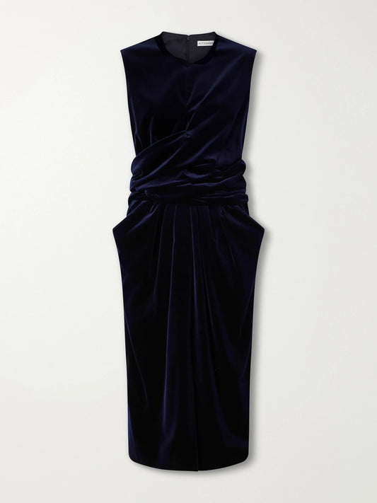Altuzarra Tippi Gathered Cotton-blend Velvet Midi Dress