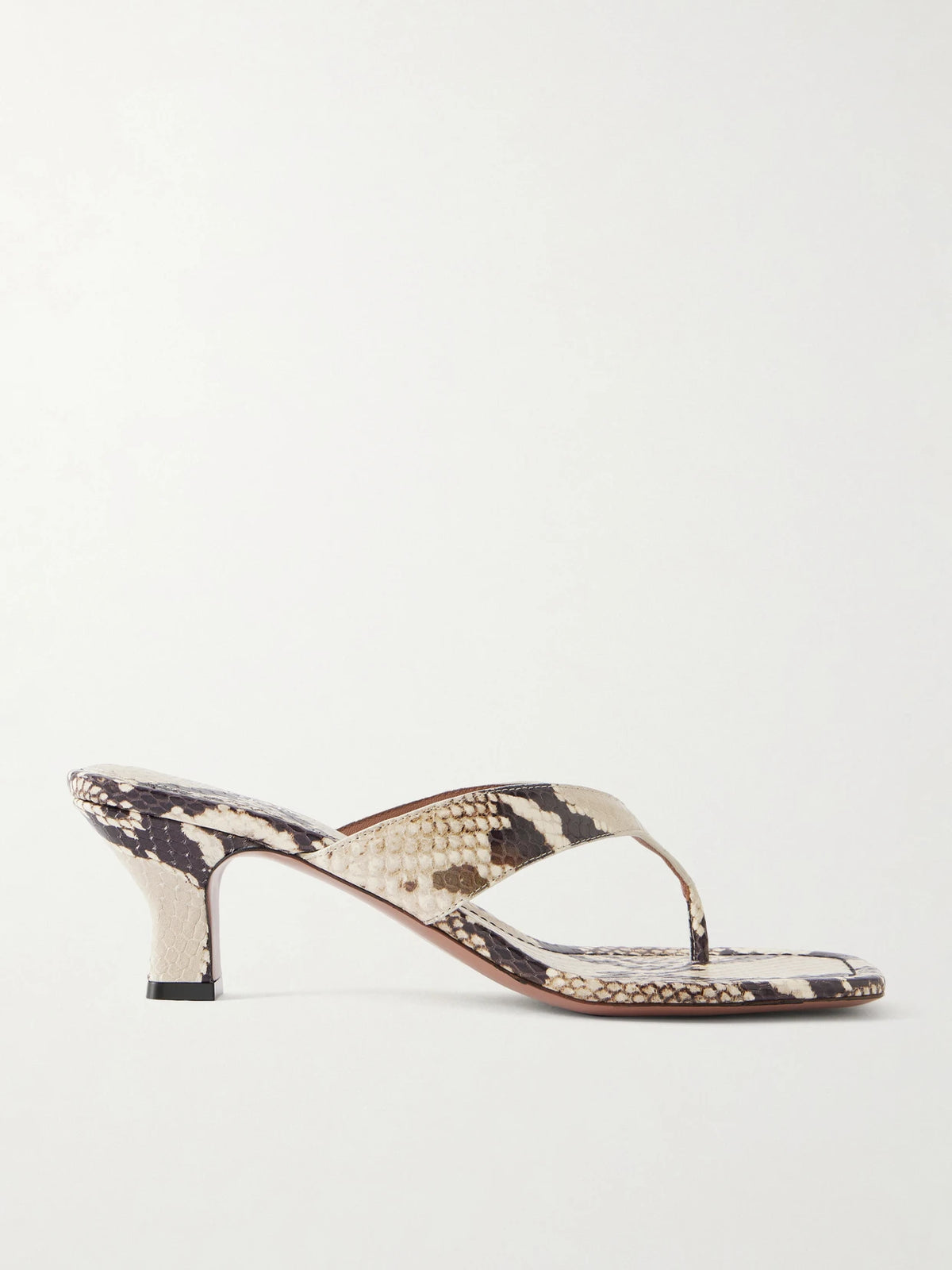 Portofino 50 Snake-effect Leather Mules