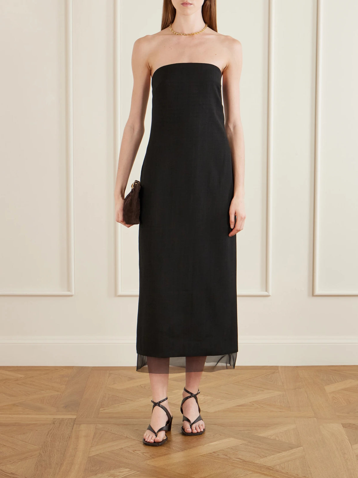 Image of Dresses. Product name - Lizzy Woven Midi Dress in Black colour by brand - KALLMEYER
