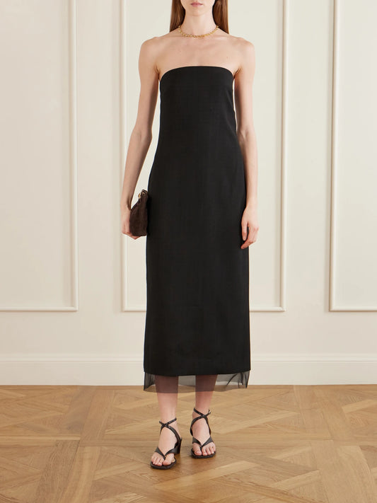 Image of Dresses. Product name - Lizzy Woven Midi Dress in Black colour by brand - KALLMEYER