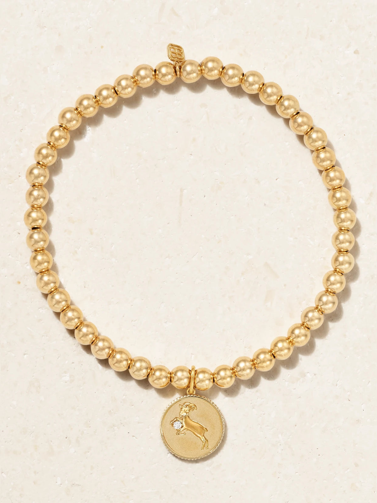 Capricorn 14-karat Gold Diamond Bracelet