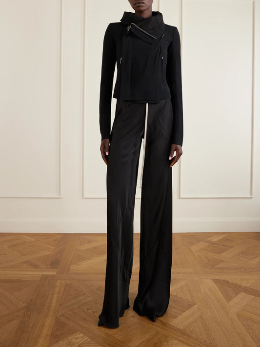 Image of Coats & Jackets. Product name - Classic Cady Biker Jacket in Black colour by brand - Rick Owens