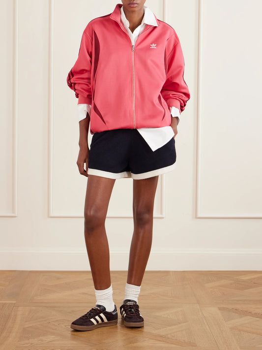 Image of Coats & Jackets. Product name - + Wales Bonner Jersey Track Jacket in Pink colour by brand - adidas Originals