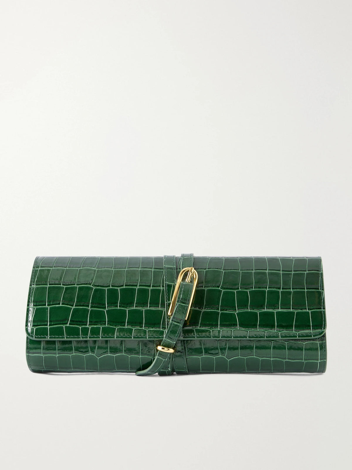 Liffner Belted Croc-effect Leather Clutch