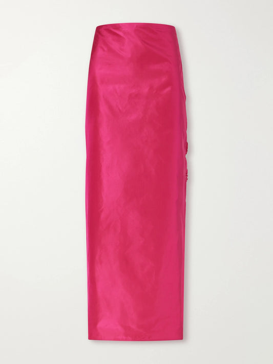 Valentino Garavani Knotted Silk-taffeta Midi Skirt