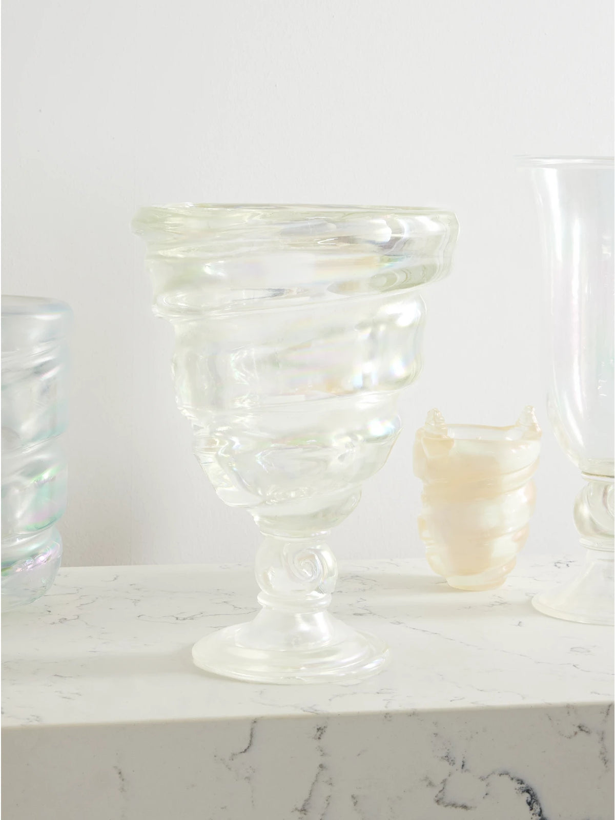 Image of Decor. Product name - Cellophane Iridescent Murano Glass Vase in Clear colour by brand - Sophie Bille Brahe