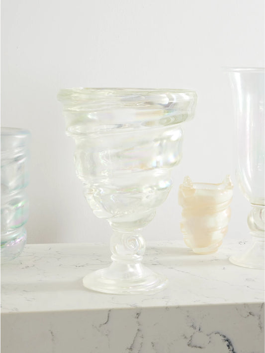 Image of Decor. Product name - Cellophane Iridescent Murano Glass Vase in Clear colour by brand - Sophie Bille Brahe