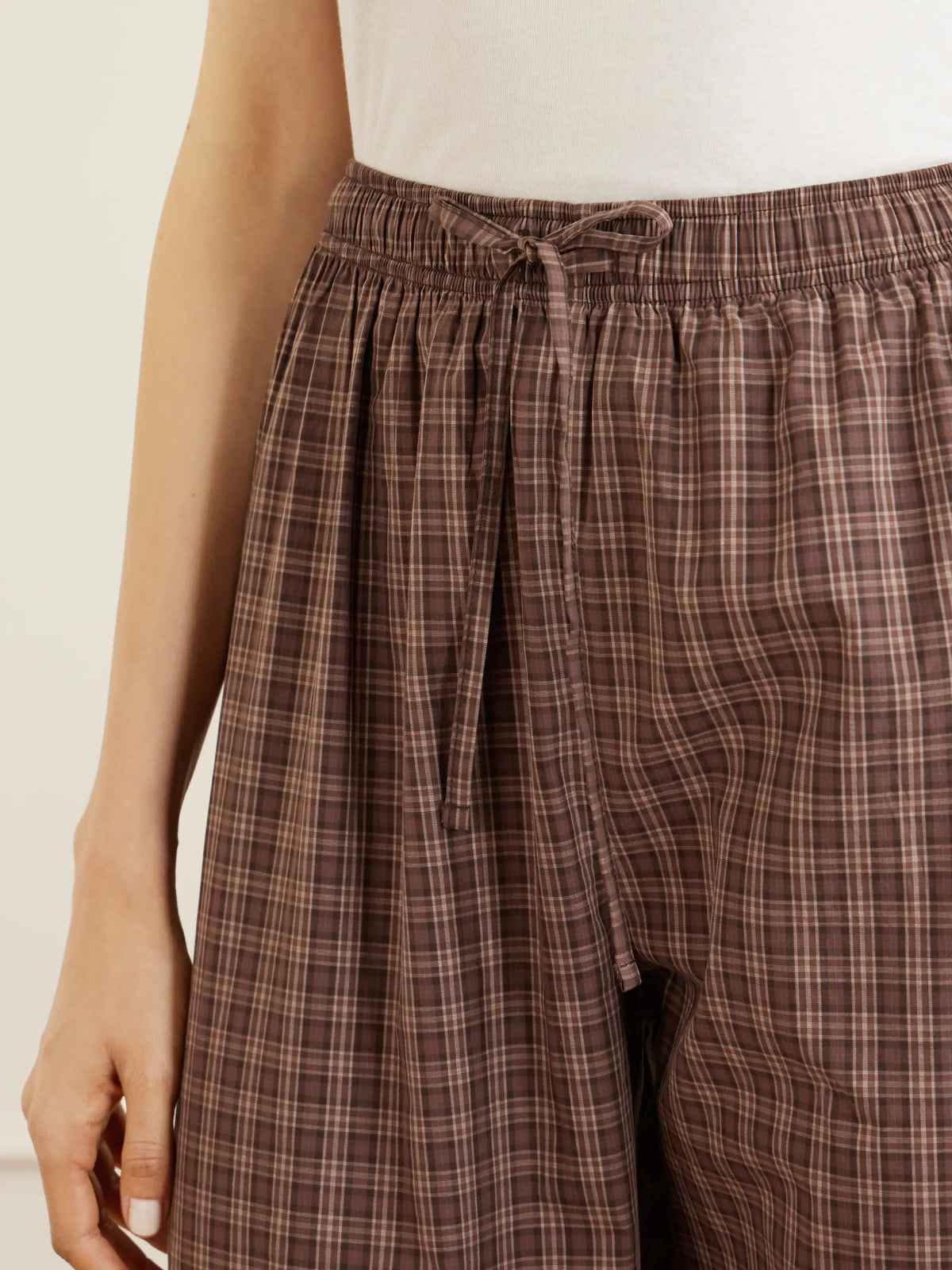 TEKLA Checked Organic Cotton Pajamas Pants