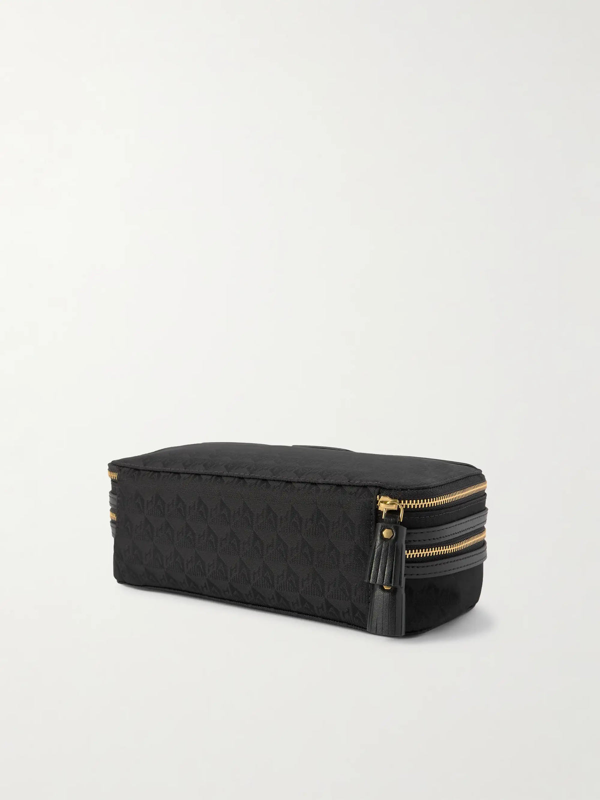 Make-up Leather-trimmed Jacquard Cosmetics Case