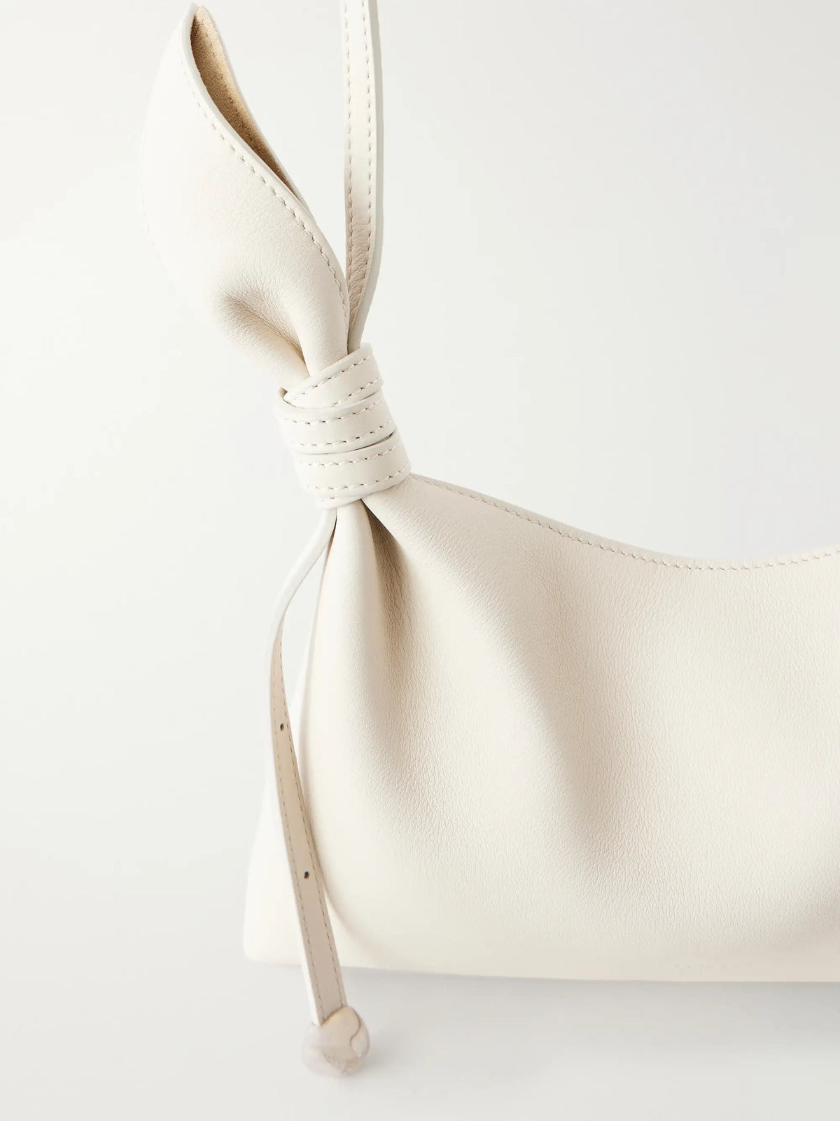 Scarf Mini Knot-detailed Leather Shoulder Bag