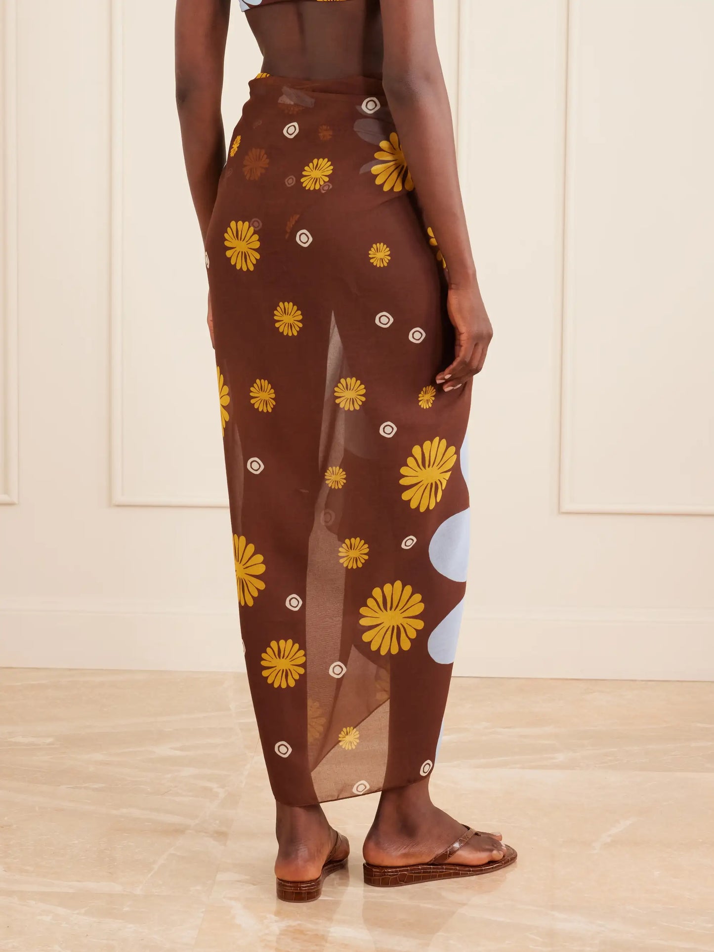 Luana Floral-print Voile Pareo