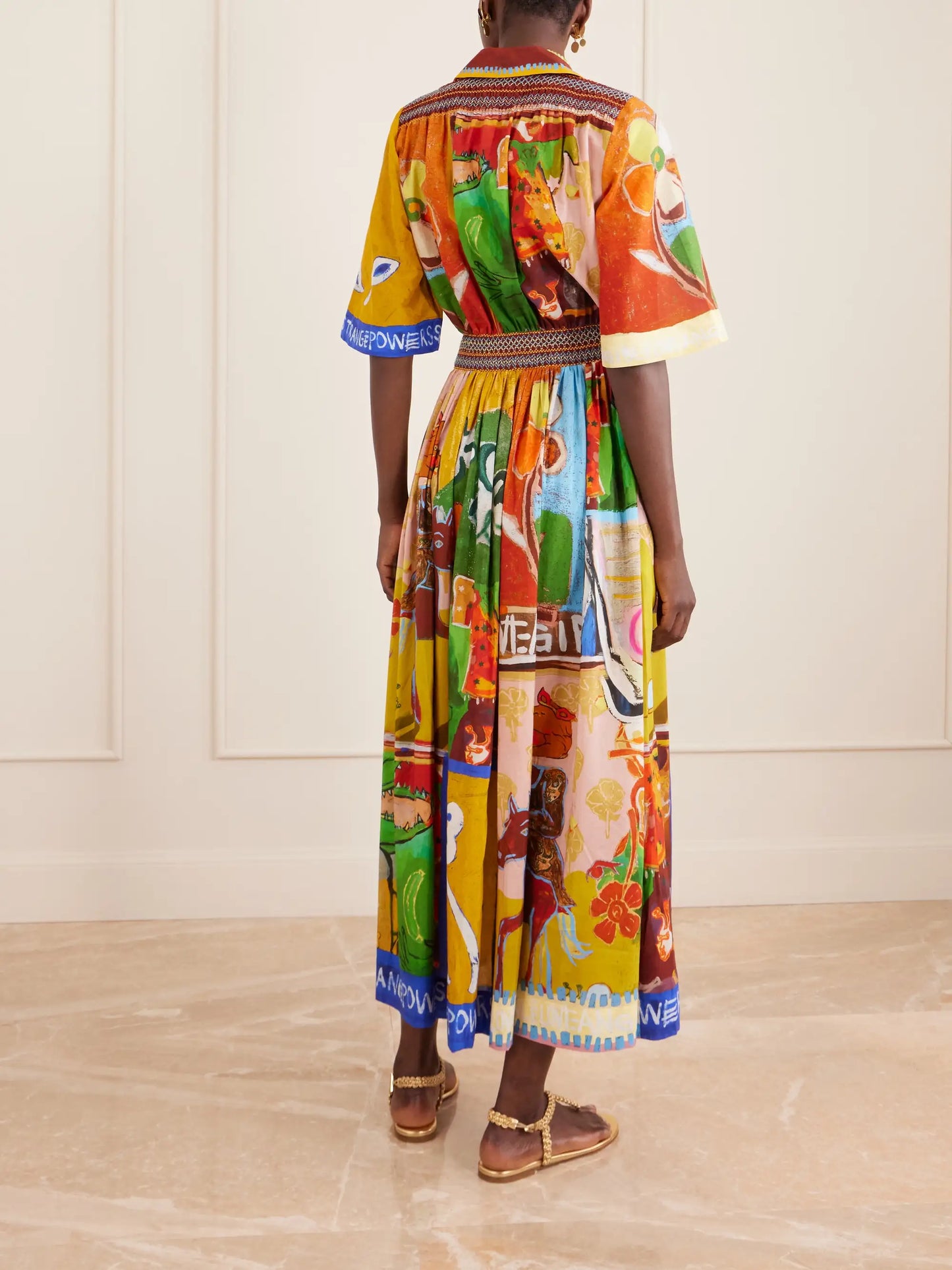 Mlak Shirred Pleated Printed Cotton And Silk-blend Voile Midi Dress