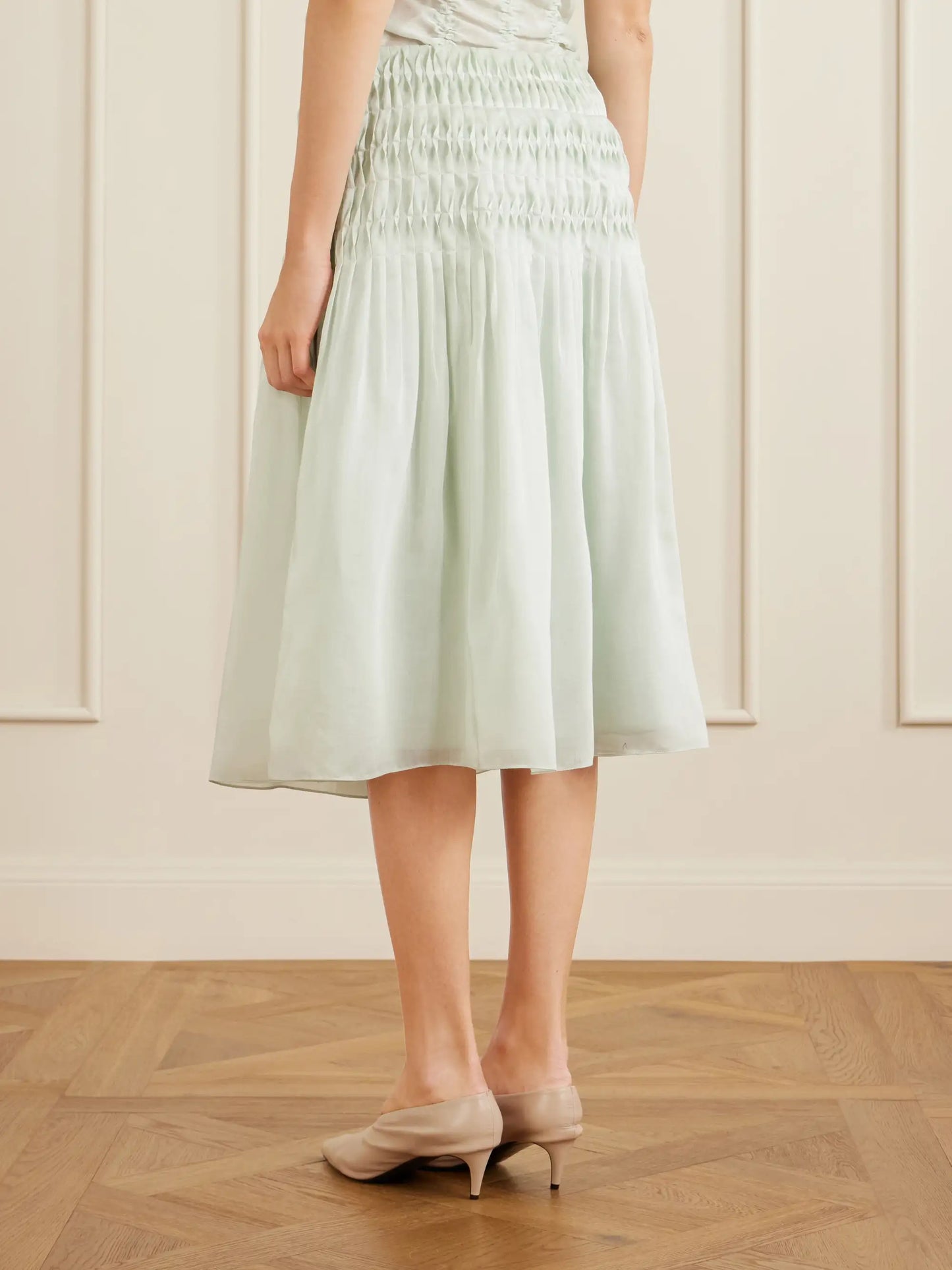 Florence Ruched Lyocell And Silk-blend Skirt
