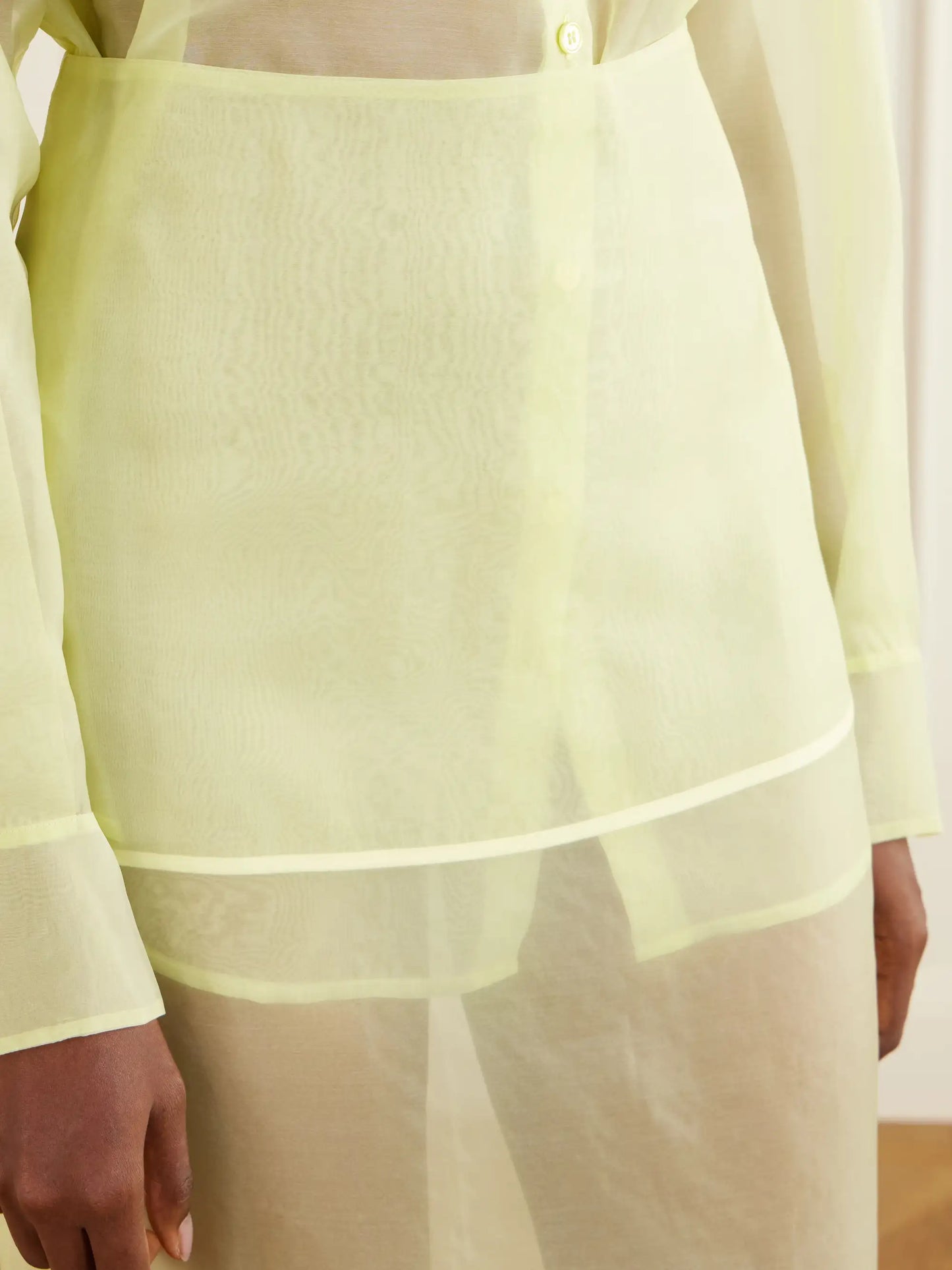 Peri Sheer Silk-blend Midi Skirt