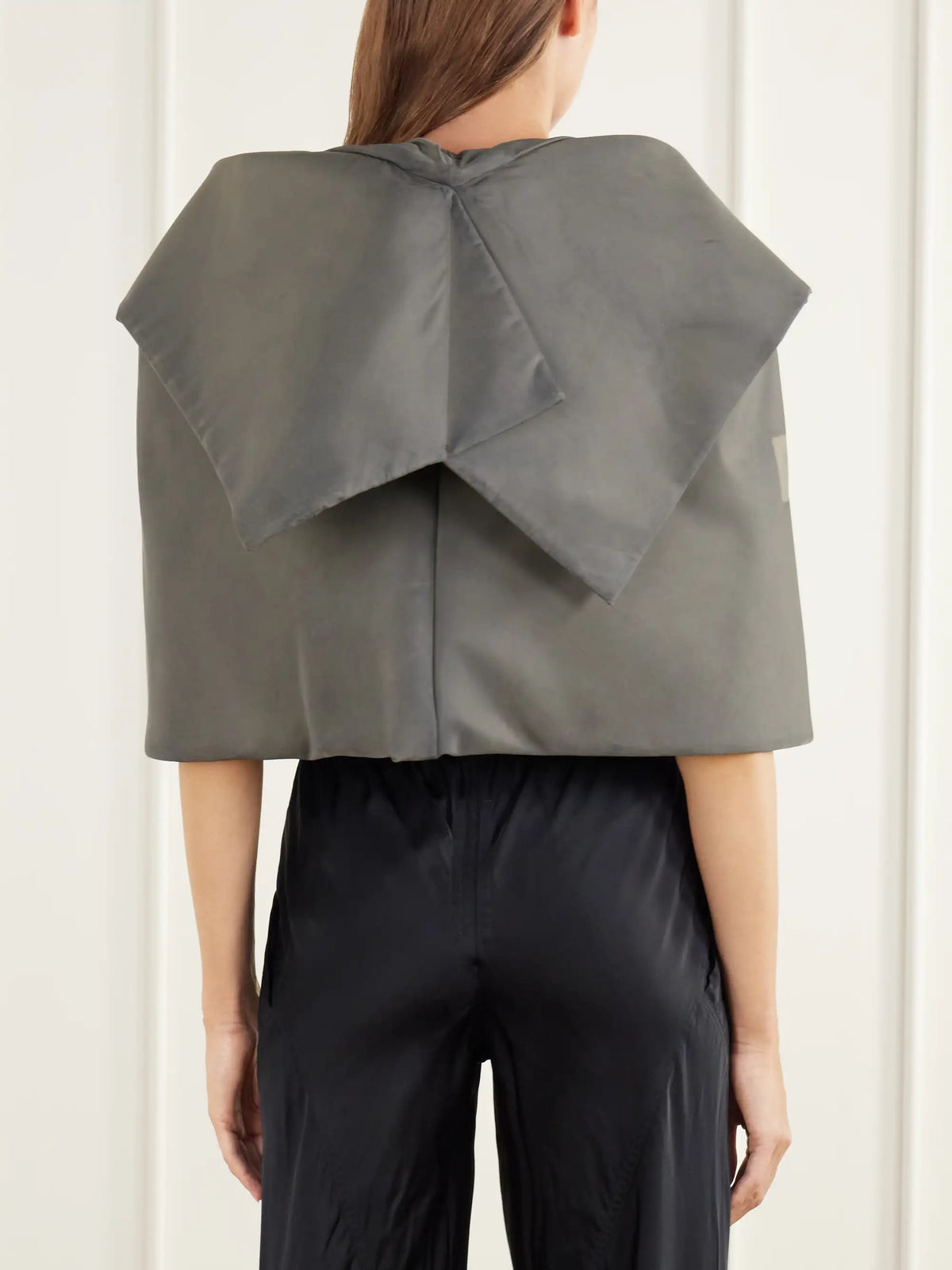 Rick Owens Cowl Distressed Padded Garment-dyed Shell Cape
