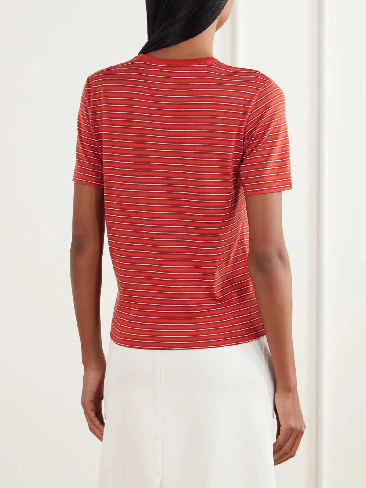 Auralee Striped Wool-jersey T-shirt
