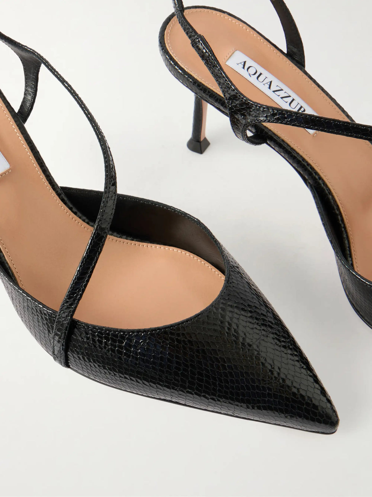 Dynasty 65 Snake-effect Leather Slingback Pumps