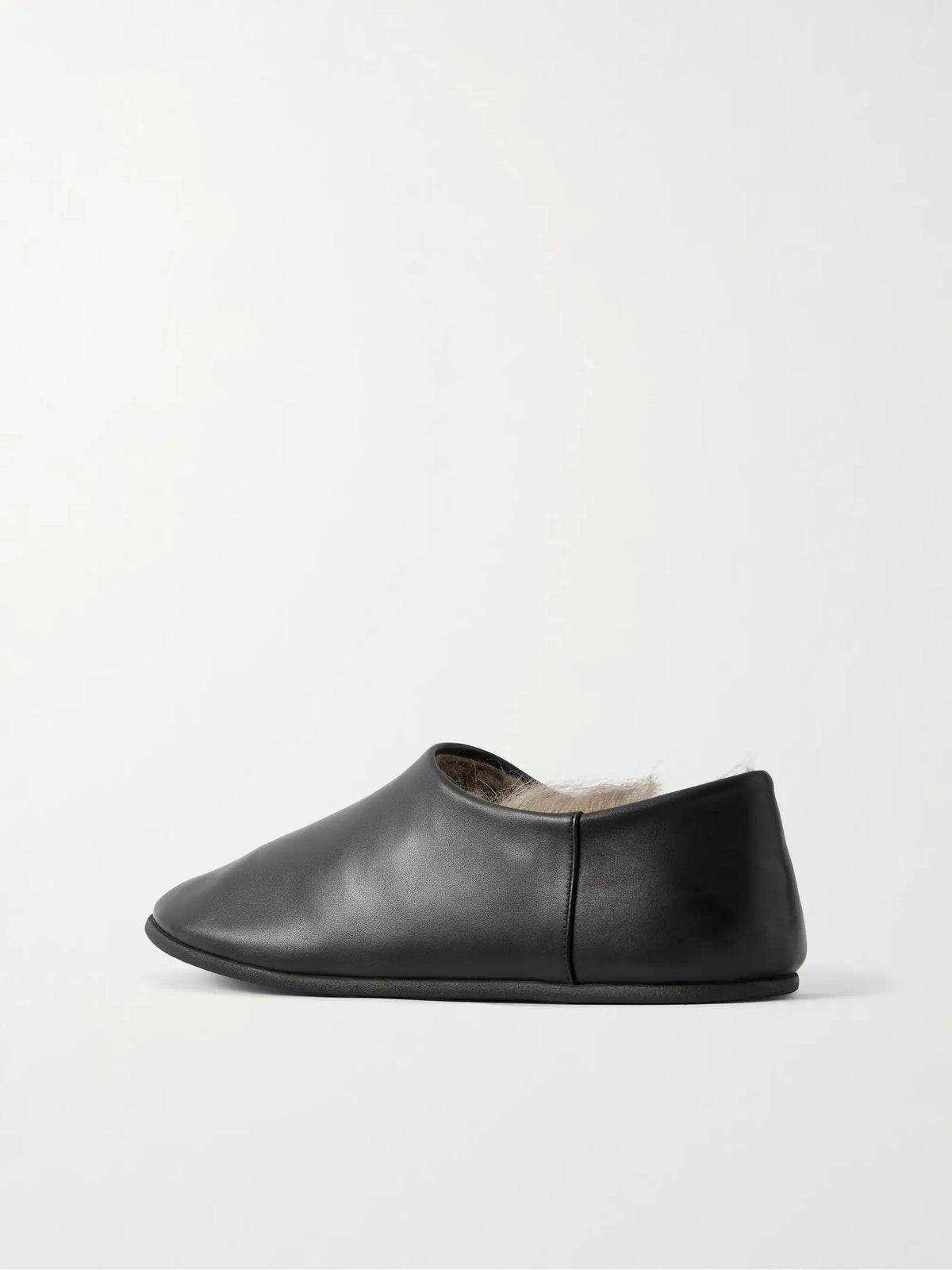 Big Boot Shearling-lined Leather Slippers