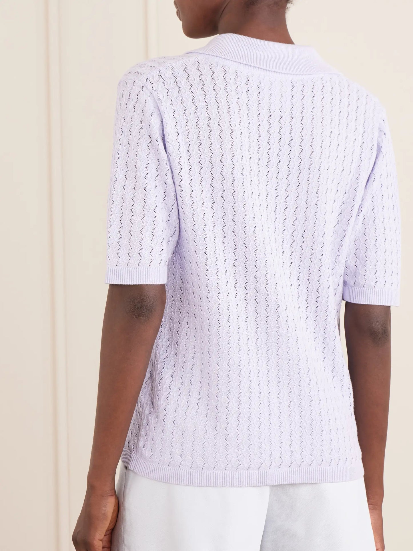 Madeleine Pointelle-knit Cotton T-shirt
