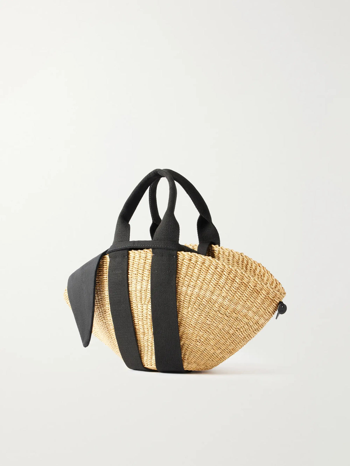 Sophie Mini Webbing-trimmed Woven Straw Tote