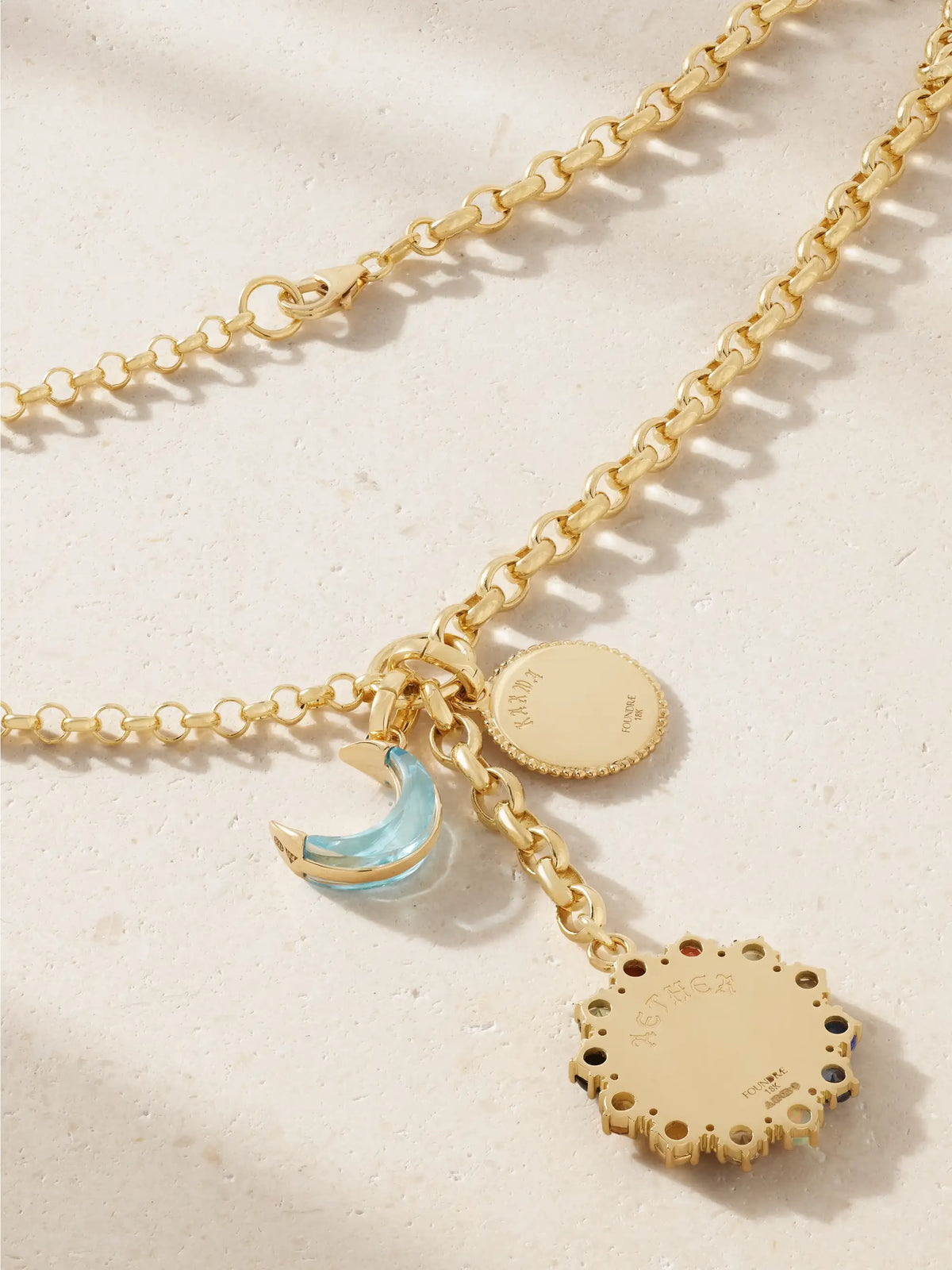 Aether 18-karat Gold And Enamel Multi-stone Necklace