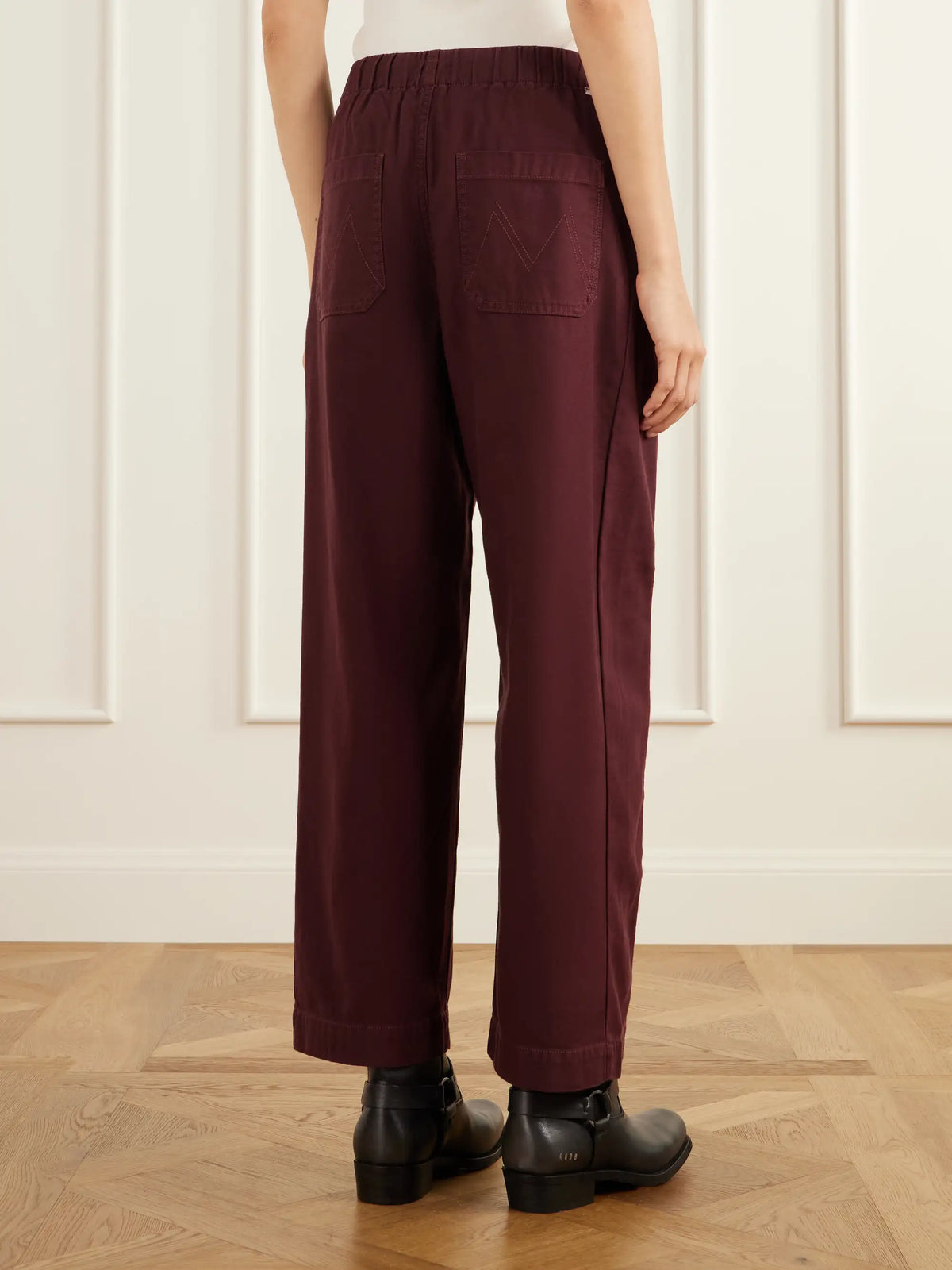 Mother The Drawn Full Pipe Flood Cotton-twill Wide-leg Pants