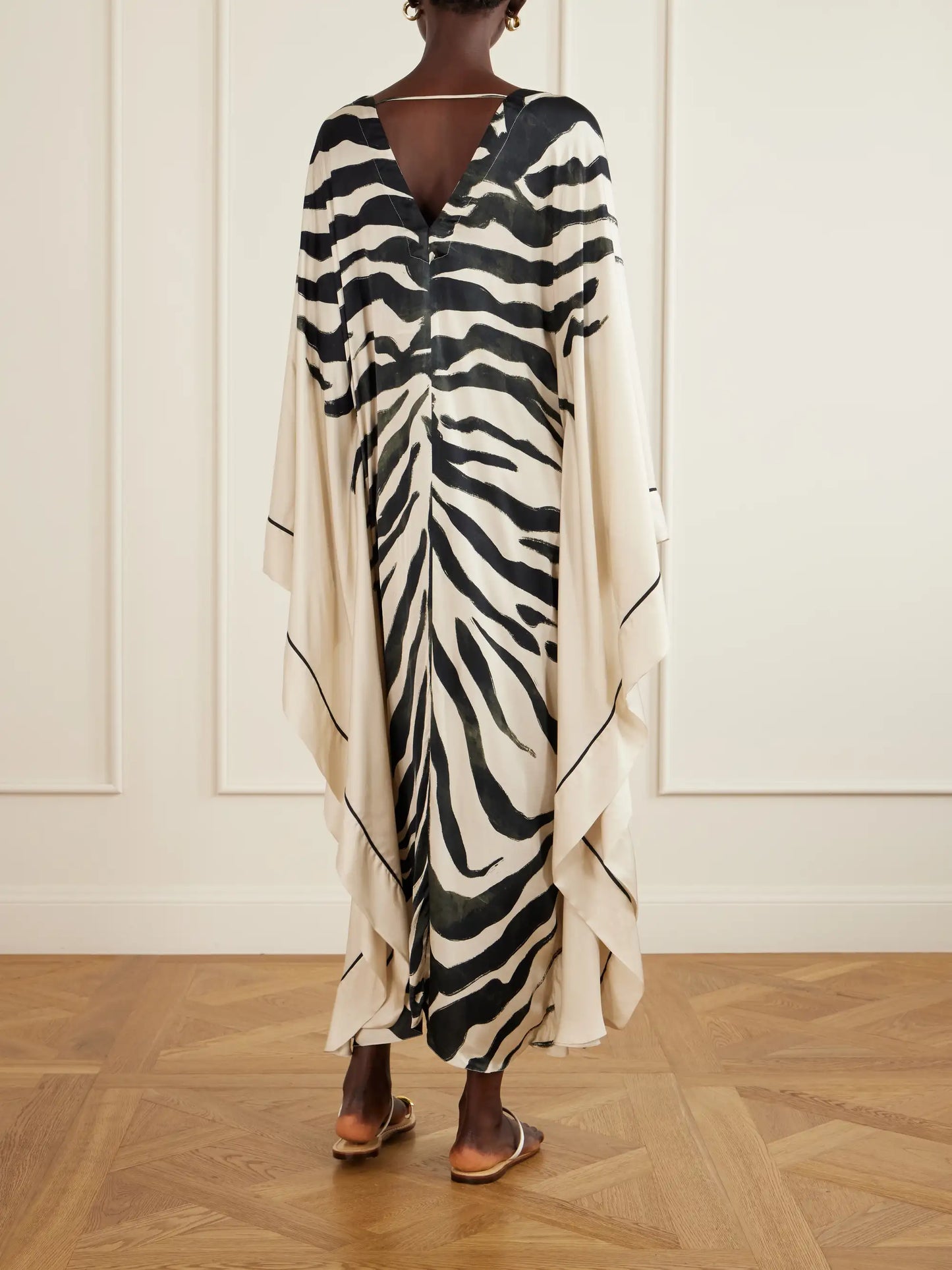 Zawadi Del Sol Printed Satin Maxi Dress