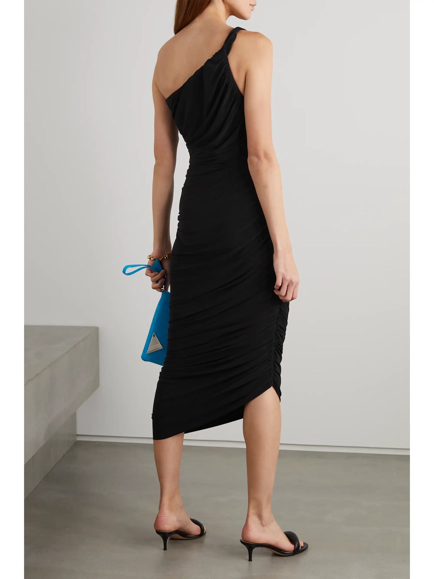 Diana One-shoulder Ruched Stretch-jersey Gown