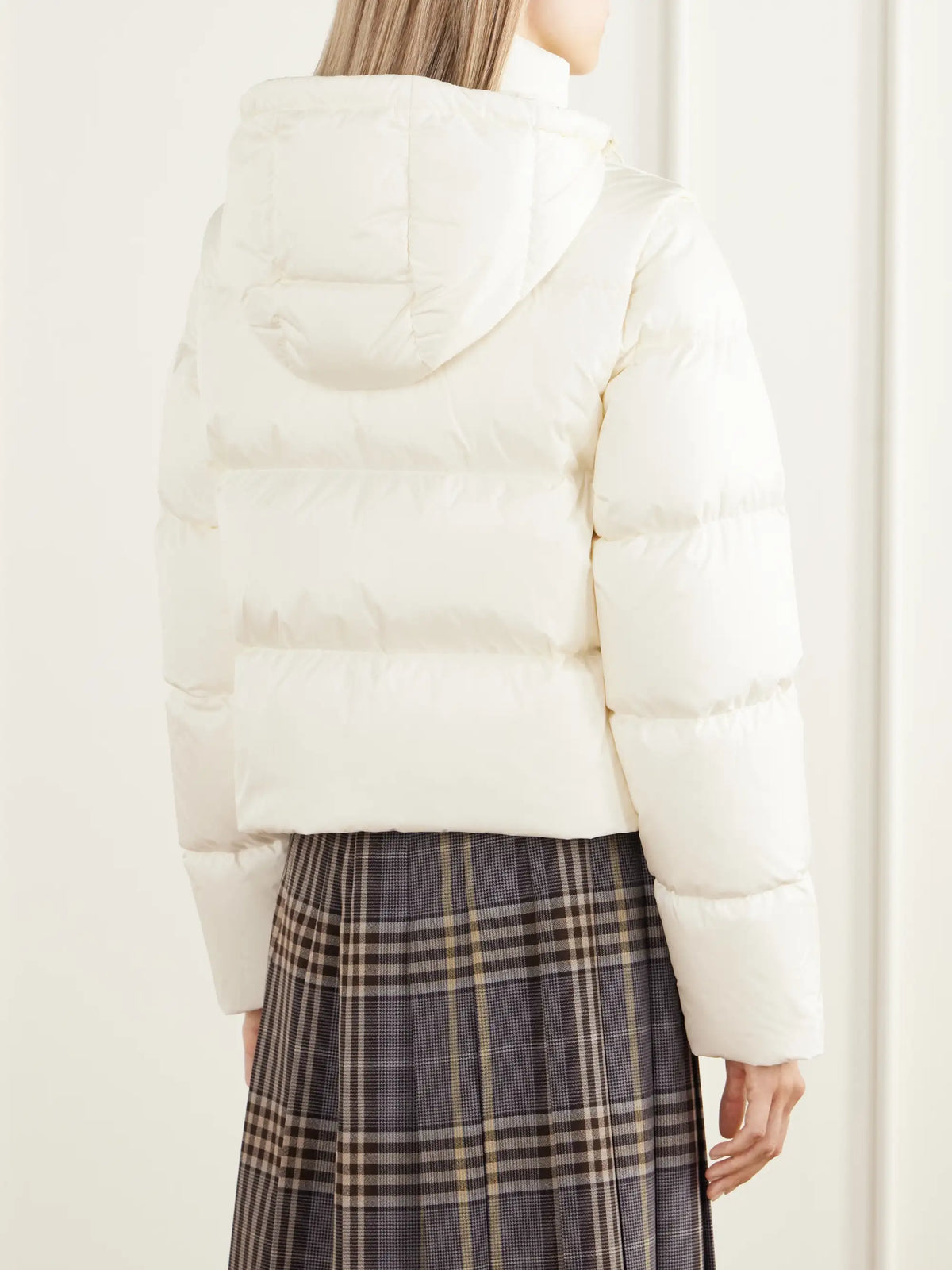 Burberry Ireland Hybrid Check-trimmed Shell Down Jacket