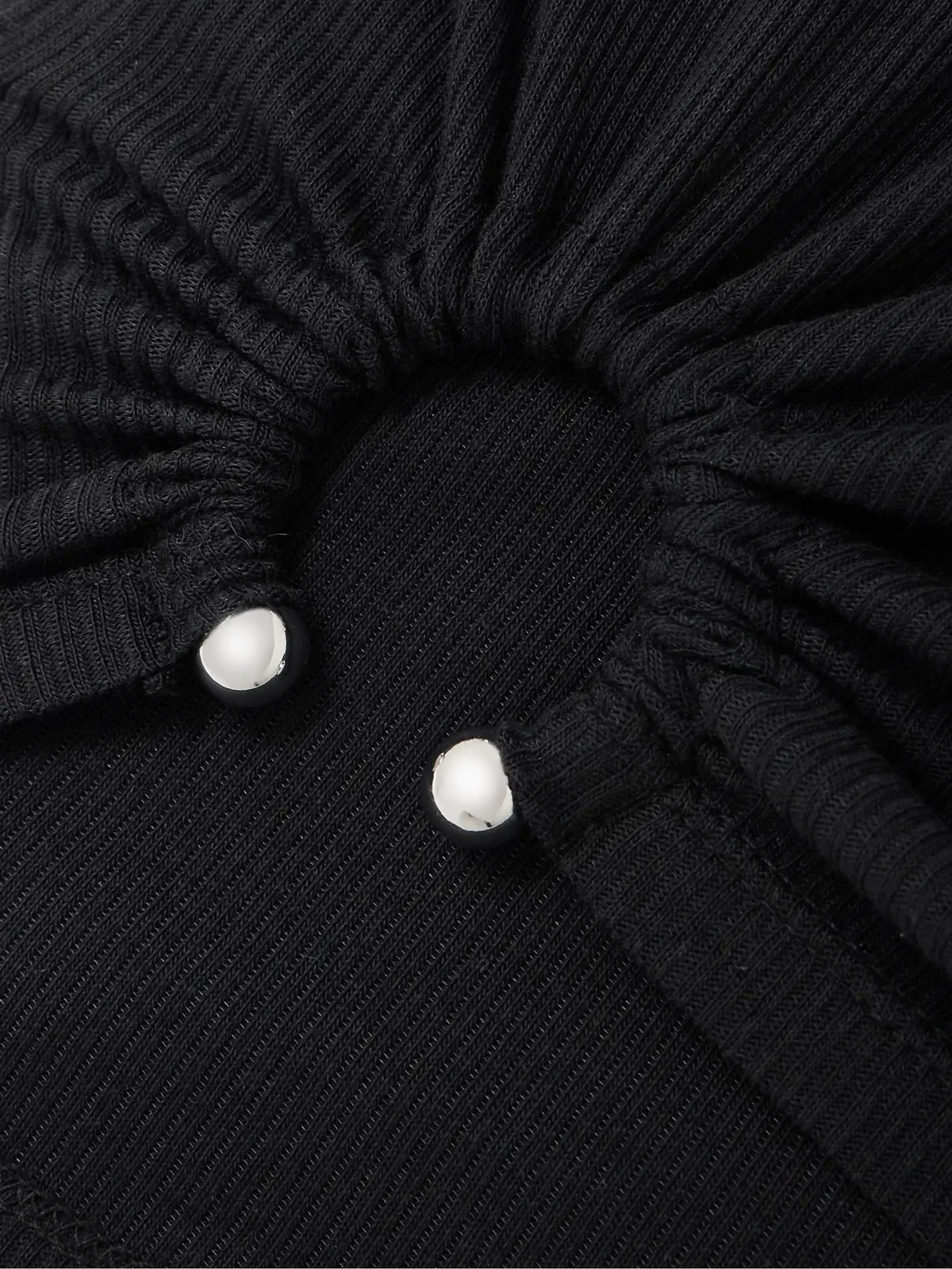 Embellished Gathered Ribbed Stretch-cotton Jersey Tank