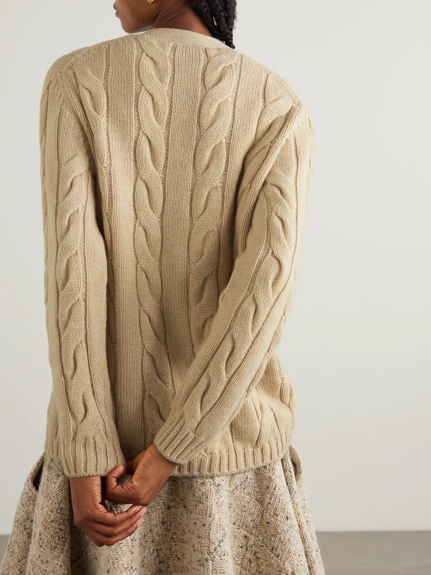 Napier Cable-knit Cashmere Cardigan
