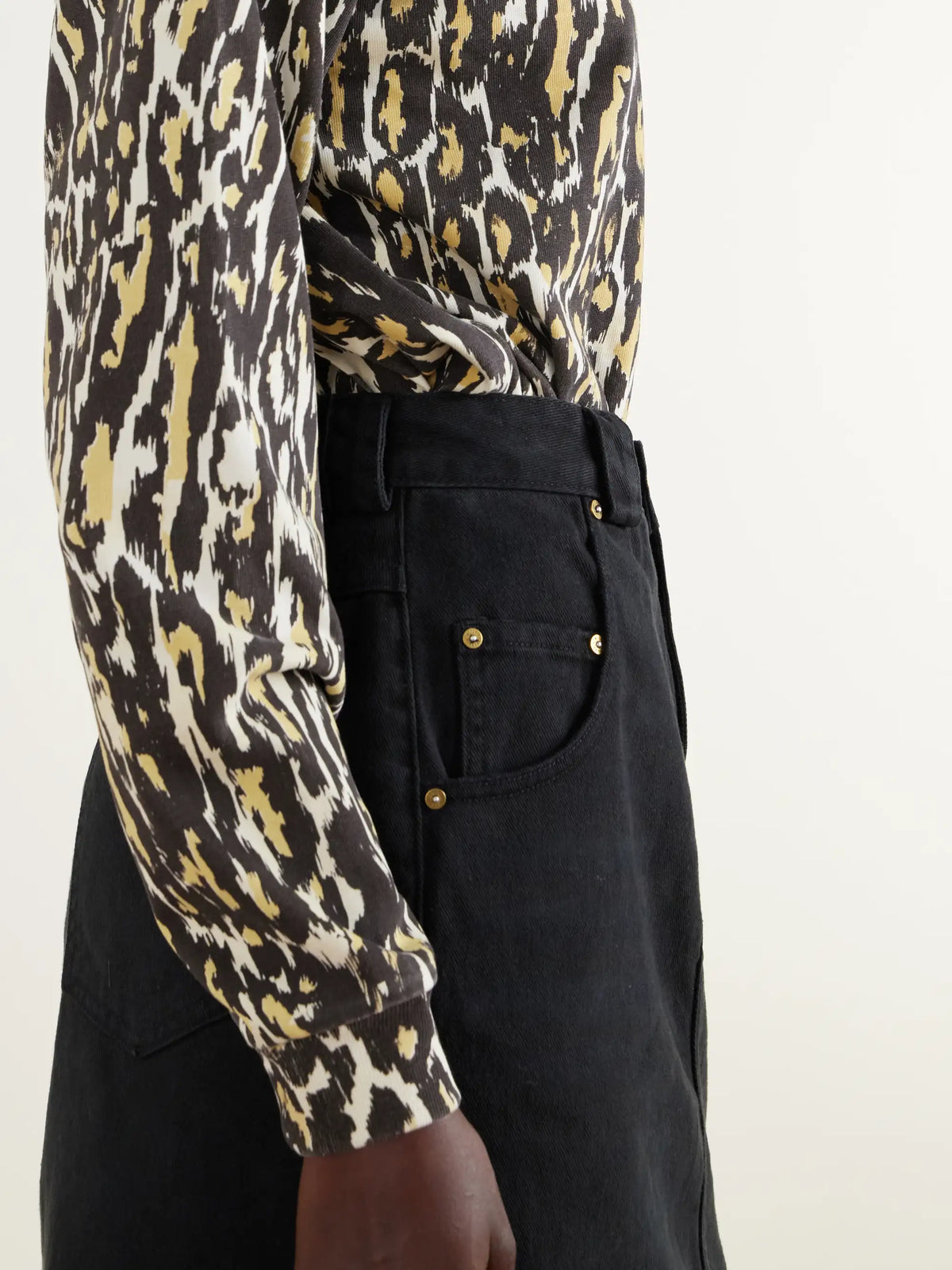 Willy Chavarria Bad Girl Faded Denim Knee-lenght Skirt