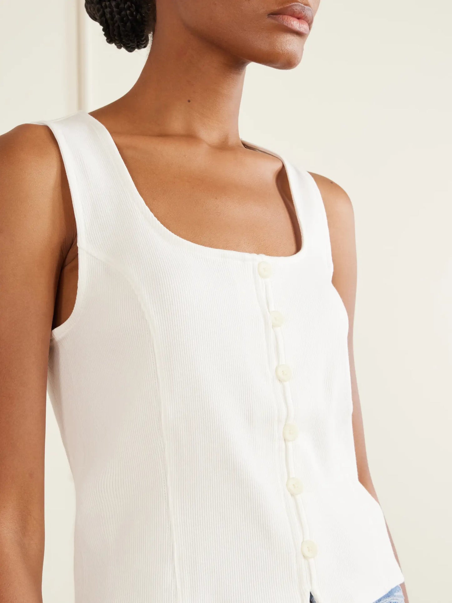 Quenby Ribbed Cotton-blend Tank Top