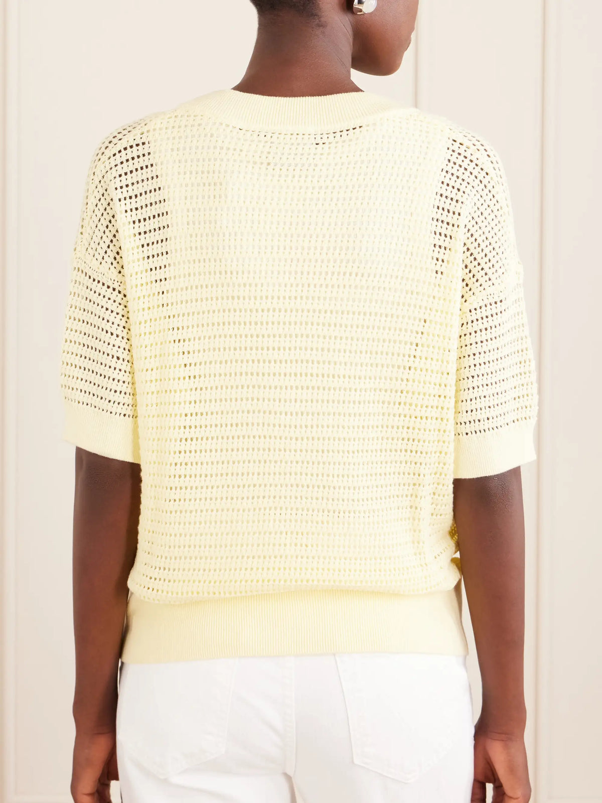 Varley Callie Open-knit Cotton Top