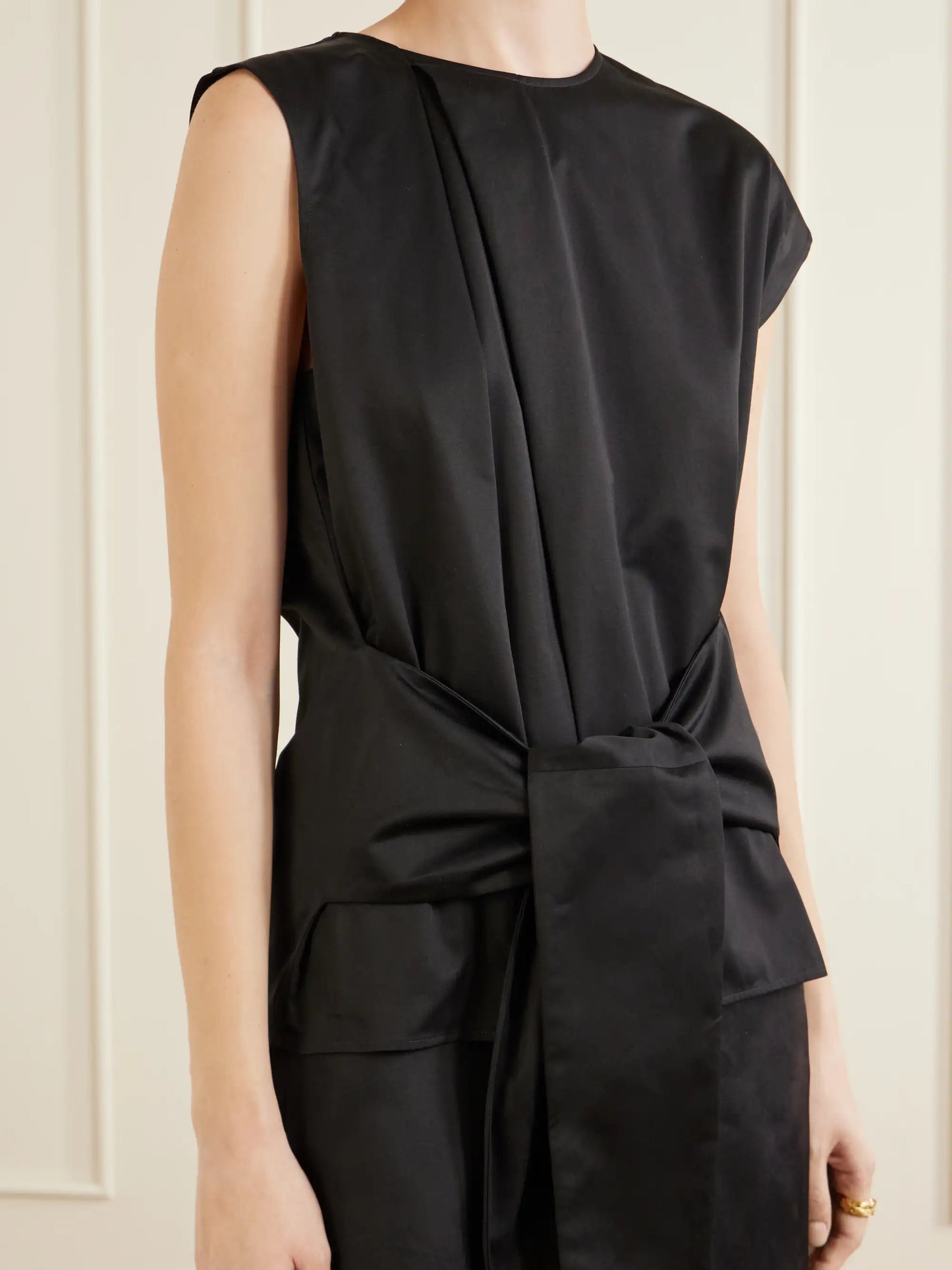 Tie-detailed Cotton Top