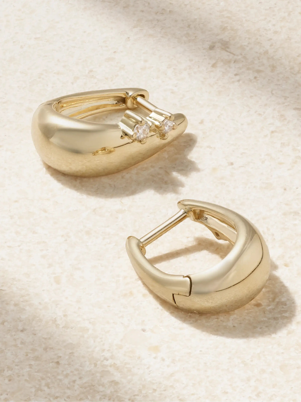 Mizuki 14-karat Gold Diamond Hoop Earrings
