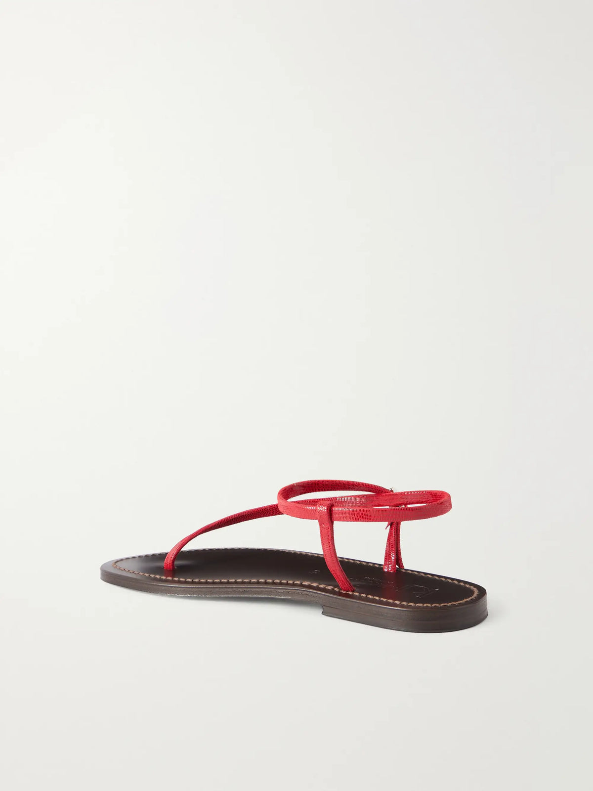 Vassili Snake-effect Leather Flat Sandals