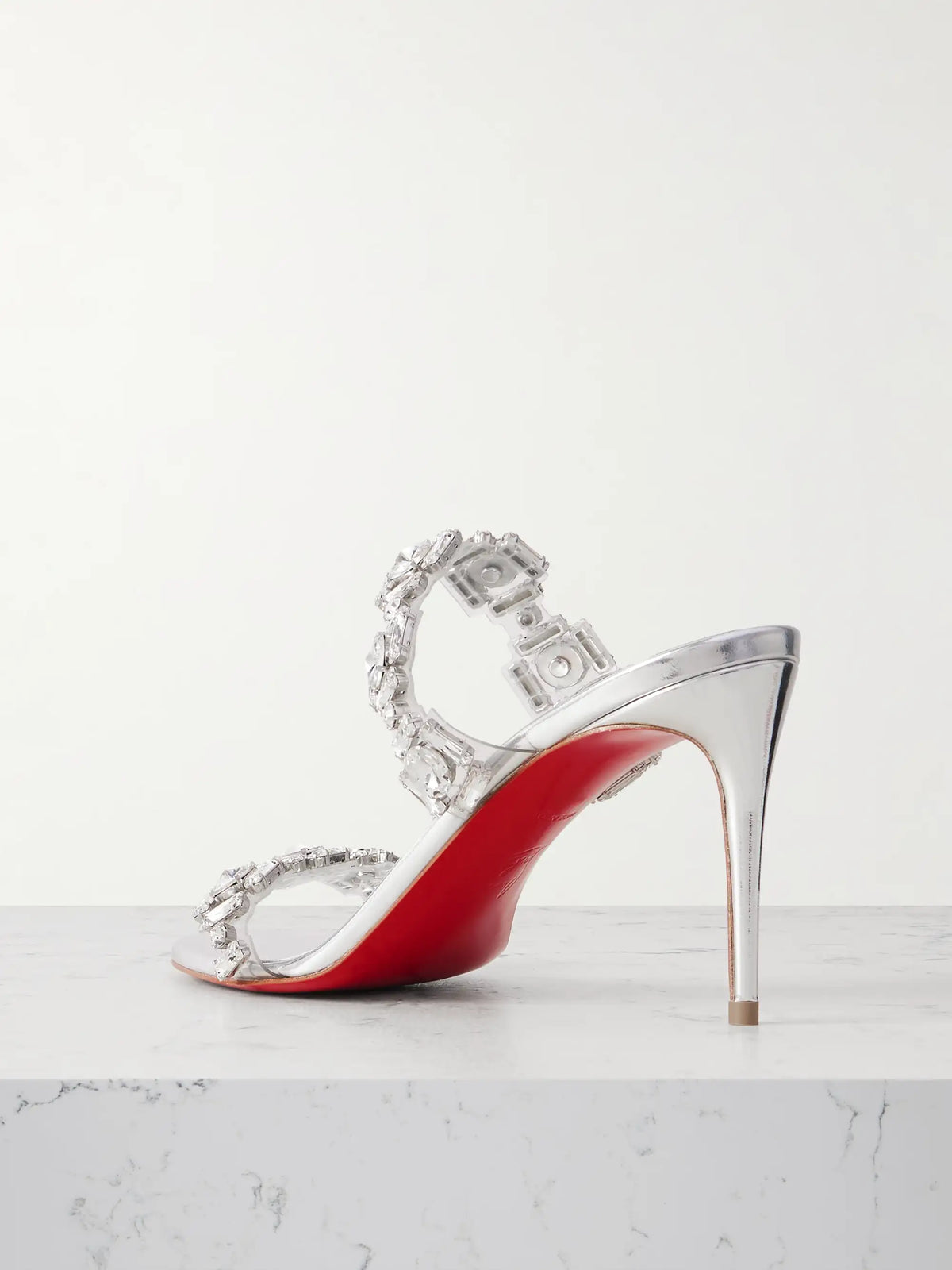 Just Jewel 85 Crystal-embellished Pvc And Leather Sandals