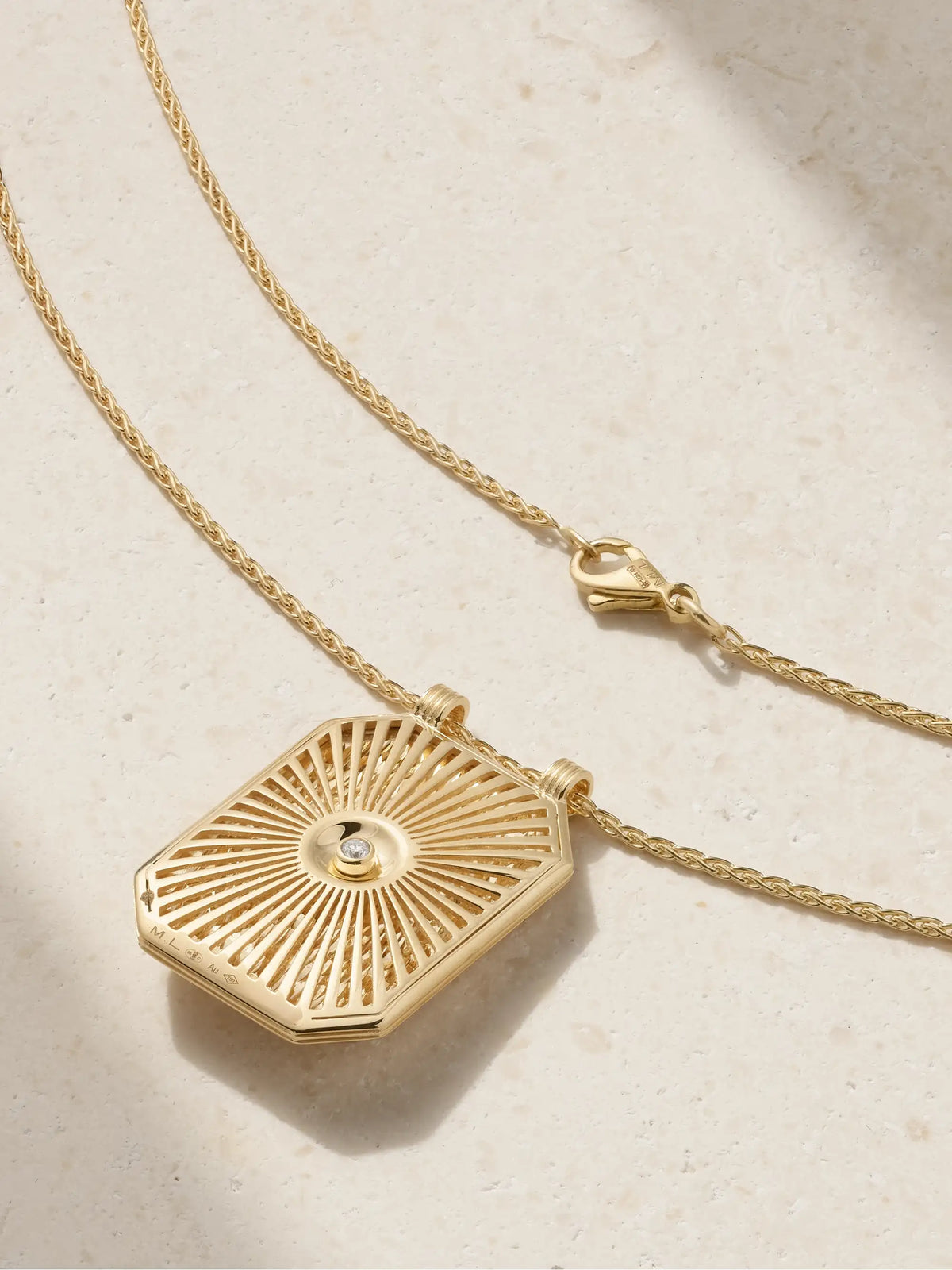 Eye Scapular 18-karat Gold Diamond Necklace