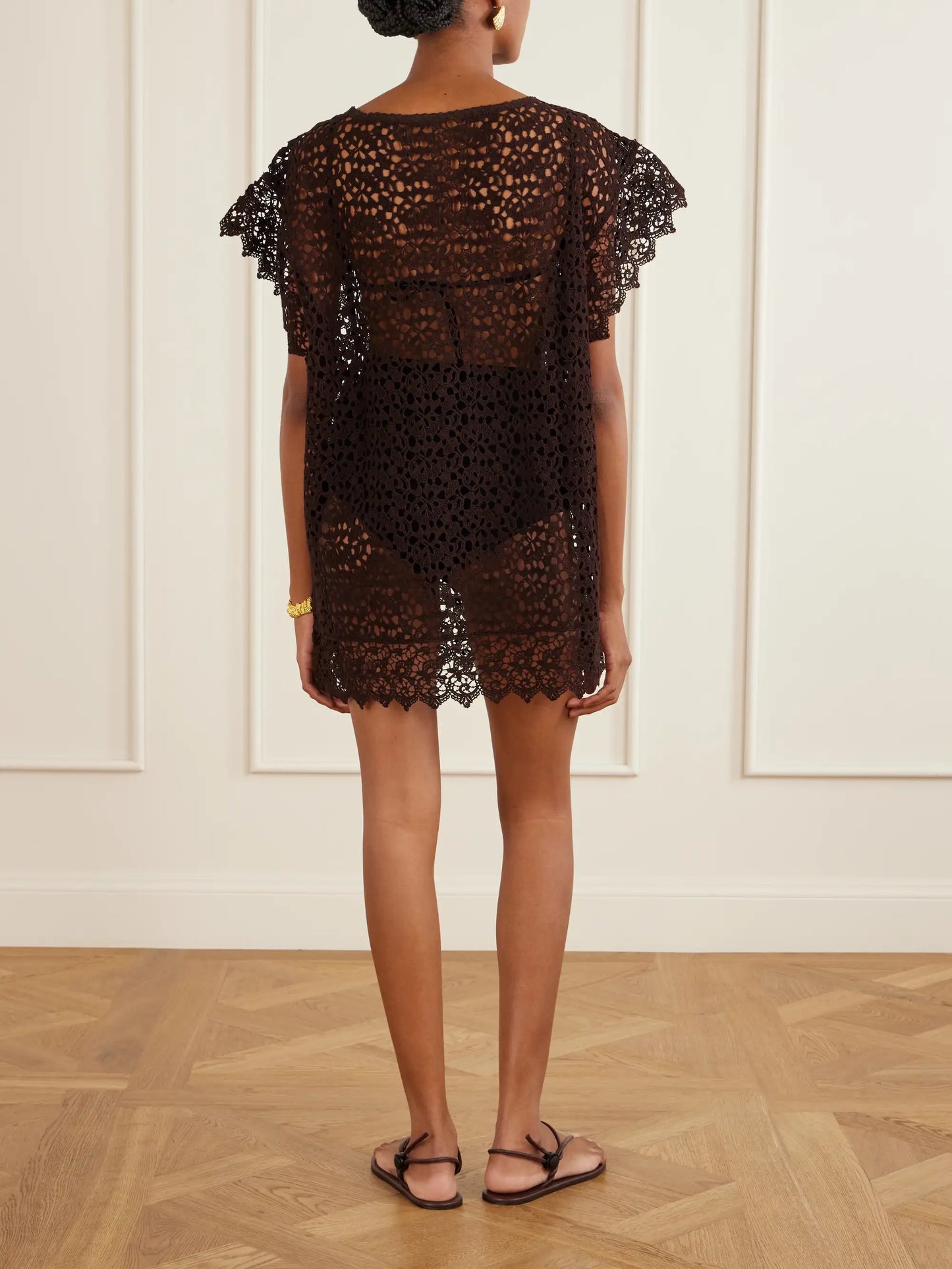 Kristina Crocheted Cotton Mini Dress