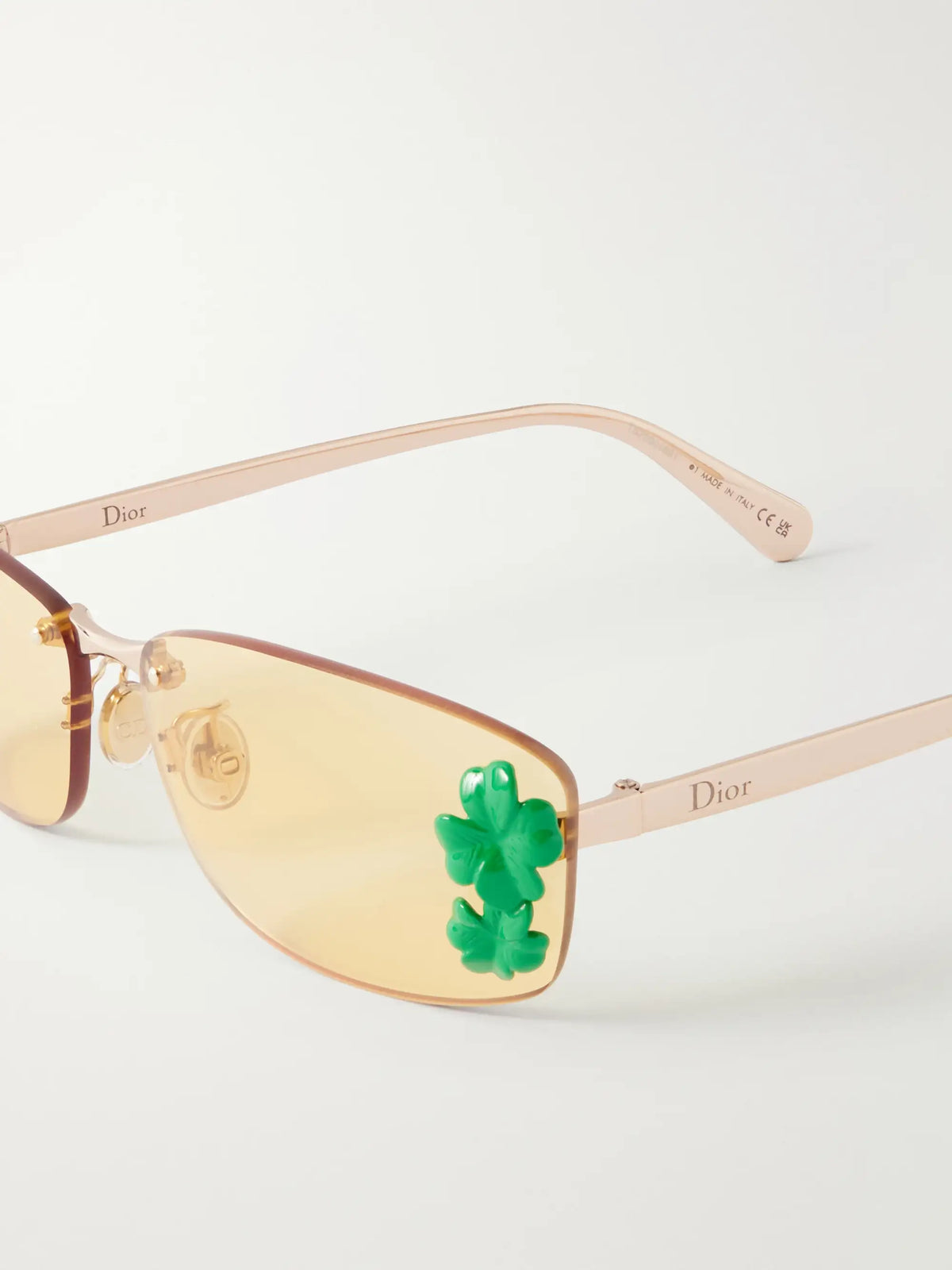 Dior clover S1u Rectangular Gold-tone Sunglasses